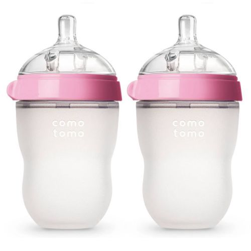 Comotomo Silicone Bottle - 2pk/8oz Each, Color: Pink