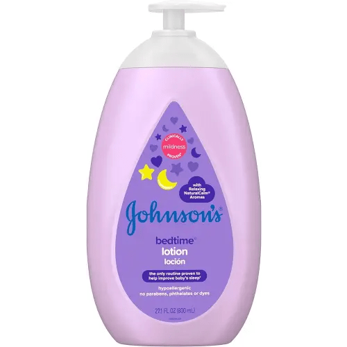 Johnson's Baby Moisturizing Bedtime Baby Body Lotion with Coconut Oil & Relaxing NaturalCalm Aromas to Help Relax Baby, Hypoallergenic, Paraben- & Phthalate-Free Baby Skin Care, 27.1 fl. Oz
