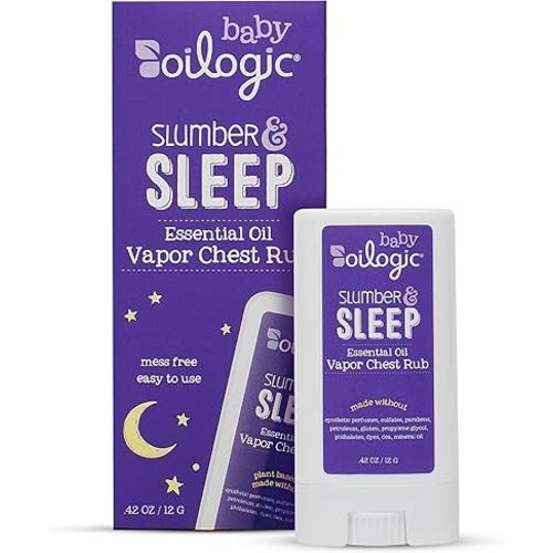 Oilogic Slumber & Sleep Chest Vapor Rub Essential Oil for Babies & Toddlers - Gentle Essential Oils Soothe & Calm The Senses - Pediatrician-Tested, Safe for Baby, Mess-Free Application, .42 Oz