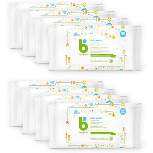 Babyganics Unscented Diaper Wipes, 640 Count, Non-Allergenic and formulated with Plant Derived Ingredients, Packaging May Vary