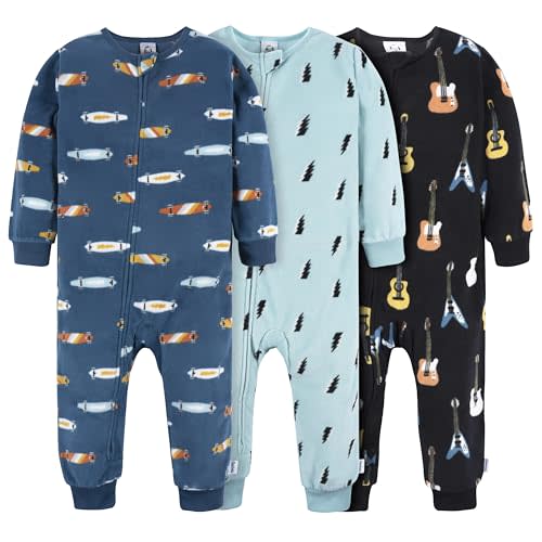 Gerber Baby Boys' Flame Resistant Fleece Footless Pajamas (3 Pack)
