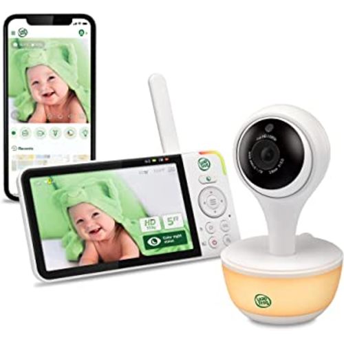 LeapFrog LF815HD - 1080p WiFi Remote Access Video Baby Monitor with 5” High Definition 720p Display, Night Light, Color Night Vision, (White), One Size
