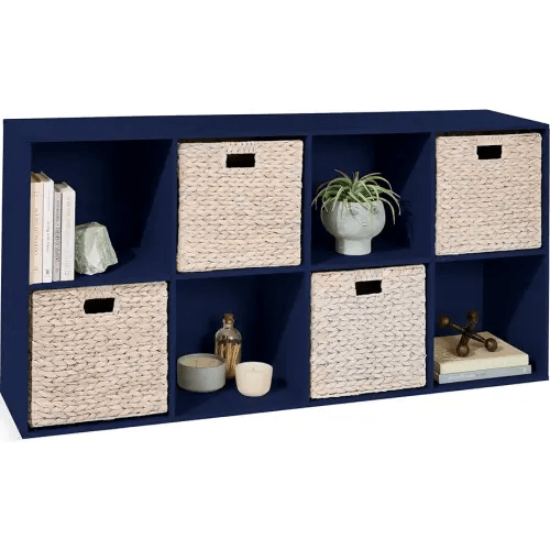 Best Choice Products Kids Bookcase 8-Cube Storage Organizer, 11in Shelf Opening, Bookshelf, Toy Storage, Customizable w/ 3 Removable Back Panels - Navy