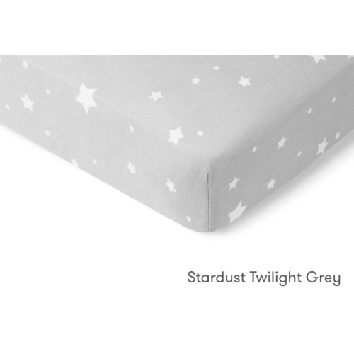 Breathable Organic Fitted Mini Crib Sheets - Mini / Twilight Stardust & White