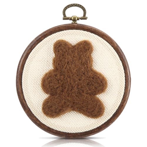 Chunful Felted Bear Nursery Wall Decor Cute Wall Art Decorative Artwork for Nursery Themes Bathroom Living Room Classroom Home Decoration