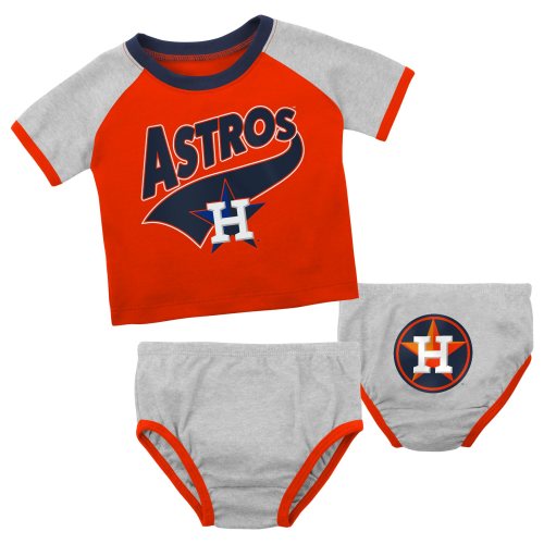 Newborn & Infant Houston Astros White/Heather Gray Little Slugger Two-Pack  Bodysuit Set