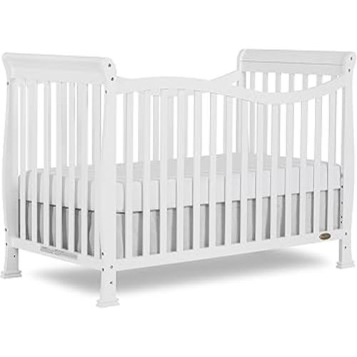 Dream On Me Violet 7-In-1 Convertible Life Style Crib In White, Greenguard Gold Certified, 4 Mattress Height Settings, Made Of Sustainable New Zealand Pinewood