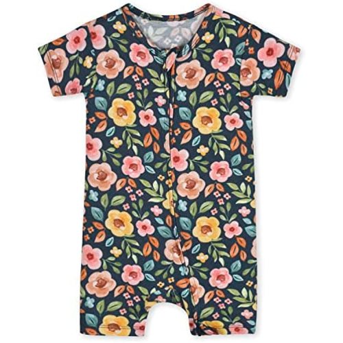 Gerber Baby Buttery-Soft Short Sleeve Romper with Viscose Made with Eucalyptus