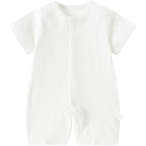 AMIYAN Unisex Baby Cotton Romper Boys Short Sleeve One-Piece Jumpsuit Infant Snap Up Bodysuits Summer Outfits 0-24M