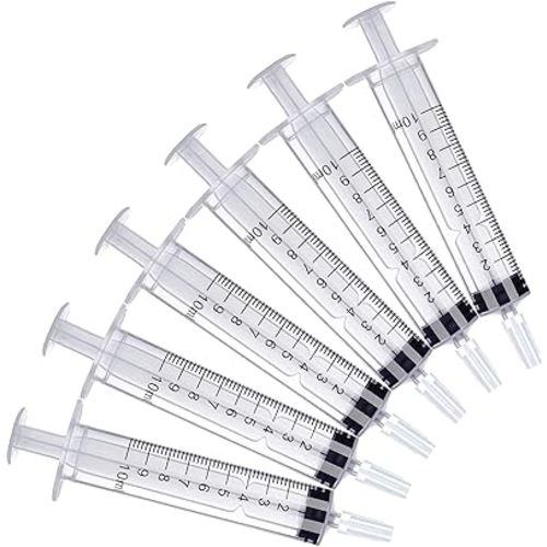 10ml Syringe for Liquid, 10cc Syringes Without Needle, Individually Wrapped, Pack of 12