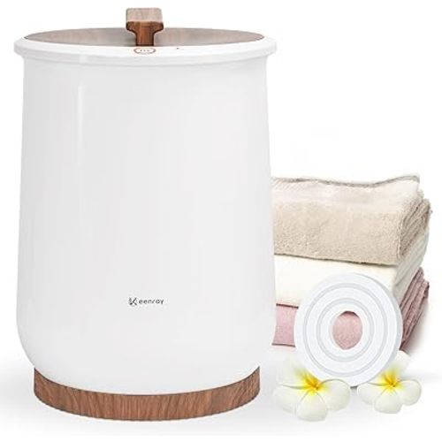 Keenray Towel Warmers, Luxury Bucket Towel Warmer, Large Towel Warmer for Bathroom, Auto Shut Off, Fits Up to Two 40"X70" Oversized Towels, Bathrobes, Blankets, PJ's and More (Brown)