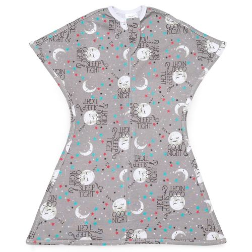 SleepingBaby Zipadee-Zip Transition Swaddle - with Zipper Convenience - Roomy Baby Wearable Blanket for Easy Diaper Changes - Goodnight Moon, Small (4-8 Month)