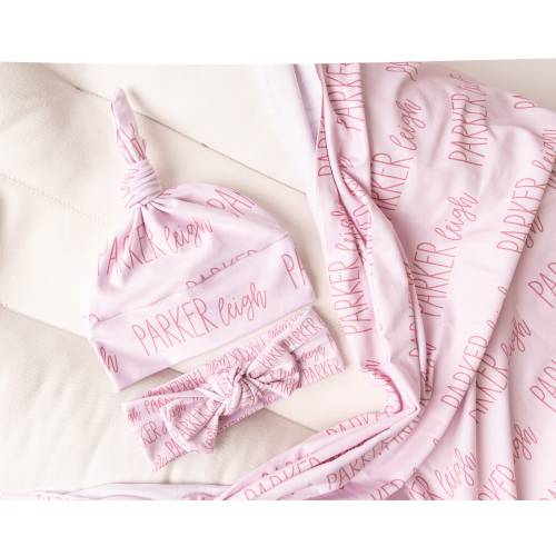 Personalized Swaddle Blanket - Modern Font Duo
