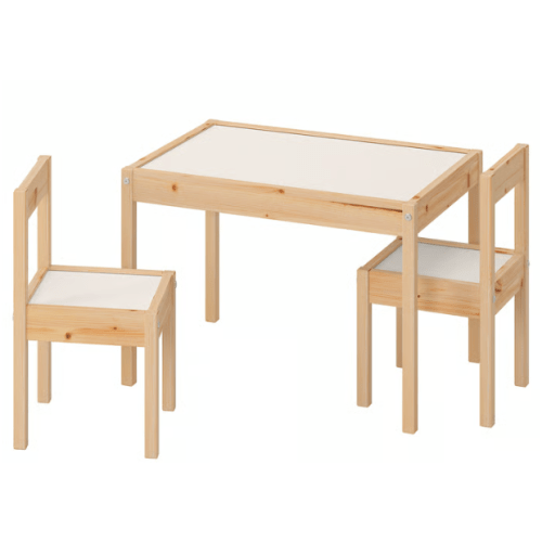 LÄTT Children's table and 2 chairs, white/pine
