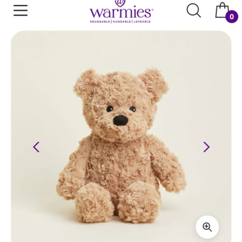 Brown Curly Bear Warmies | Microwavable Brown Curly Bear Warmies Stuffed Animal | Warmies USA