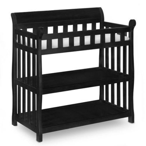 Delta Children Eclipse Changing Table With Pad - Ebony Black