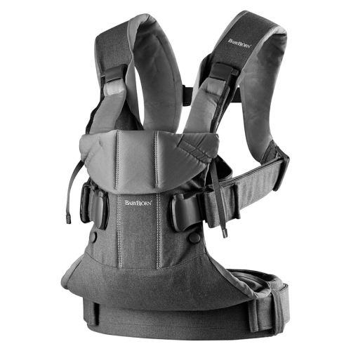 BabyBjörn Baby Carrier One, Woven Mix, Denim Gray/Dark Gray
