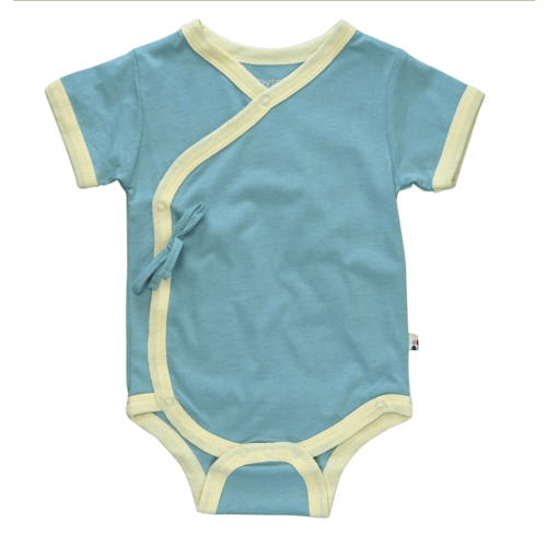 Baby Solid Short Sleeve Kimono Bodysuit