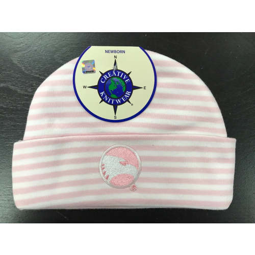 Newborn Pink Stripe Knit Cap - Academic