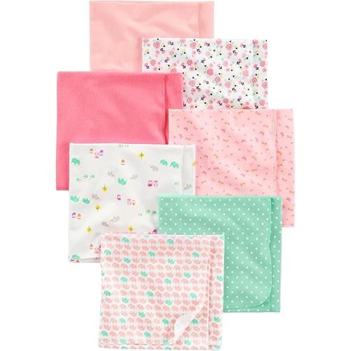 Simple Joys by Carter's Unisex Babies' Flannel Receiving Blankets, Pack of 7