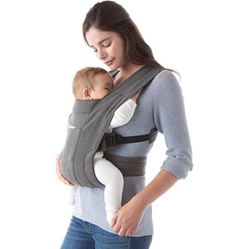 Ergobaby Embrace Baby Carrier Newborn to Toddler - Breathable Baby Carriers for Summer - Cozy Essentials (7-25 Pounds), Ponte Knit, Heather Grey