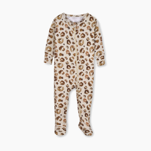 Gerber 2-Way Zip Snug Fit Footed Pajamas - Spotted Leopard, 3-6 M