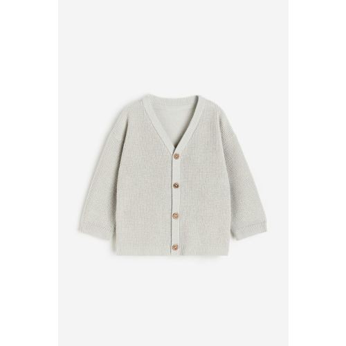 Waffle-knit Cardigan, Light gray
