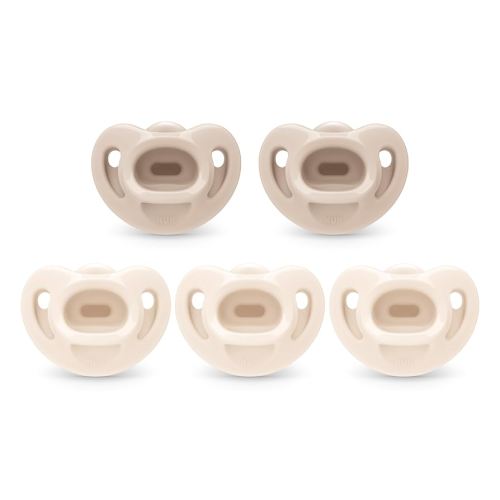 NUK 100% Silicone Comfy Orthodontic Pacifiers, 0-6 Months, Neutral Fashion, Timeless Collection, 5 Count
