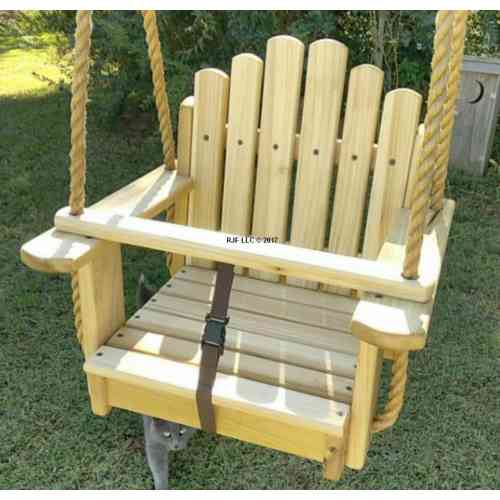 Wood Tree Swing- Sun Burst Poplar Kids Seat Style