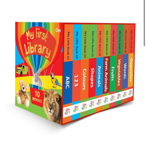 My First Library Boxset of 10 Board Books for Kids, Babies, Toddlers (Ages 1–3) Learn ABC, Numbers, Colors, Animals & More Learning (English Edition) Mini Book Gift Set Baby Showers, Birthdays & Preschool