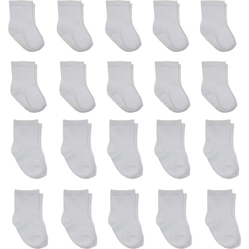 Little Me 20-Pack Newborn Baby Infant & Toddler Unisex Socks, 0-12/12-24 Months, Assorted Size Pack, White