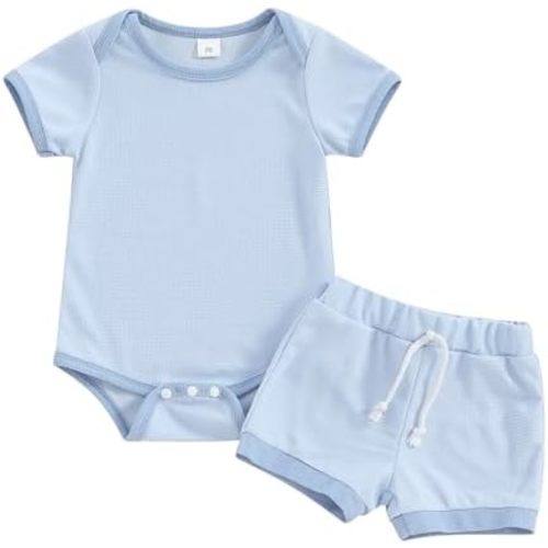 Newborn Baby Girl Clothes Summer Fly Sleeve Letter Print Romper Tops + Ruffle Bloomers Shorts Infant Outfits Set