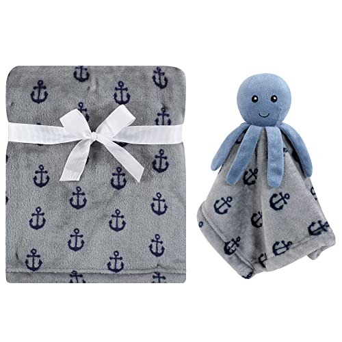 Hudson Baby Unisex Baby Plush Blanket with Security Blanket, Octopus, One Size
