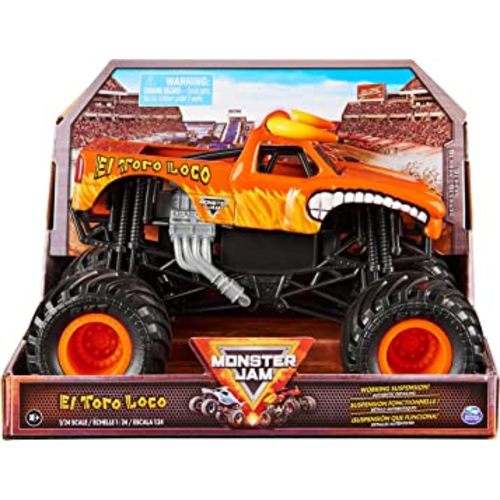 Monster Jam, Official El Toro Loco Monster Truck, Collector Die-Cast Vehicle, 1:24 Scale, Kids Toys for Boys Ages 3 and up