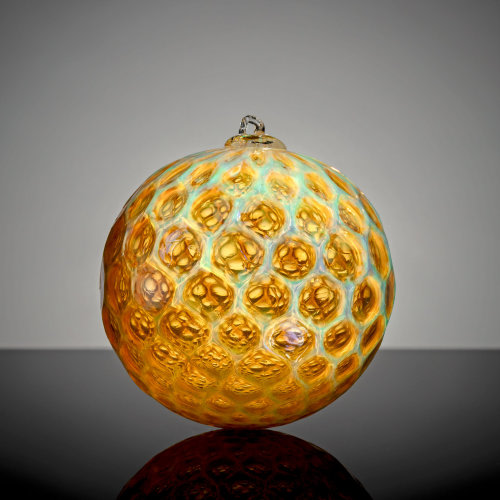 Pearlescent Gold, Hand Blown Glass Ornament