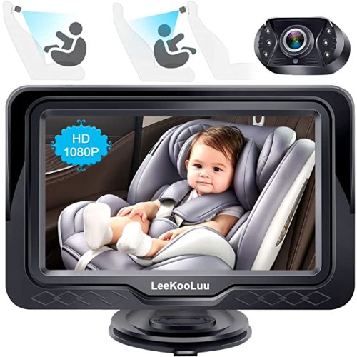 LeeKooLuu Baby Car Camera HD 1080P Display Car Mirror Baby Rear Facing Seat Full View Infant Crystal Night Vision LK12