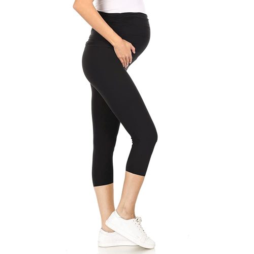 Leggings Depot Women's Maternity Leggings Over The Belly Pregnancy Casual Yoga Tights