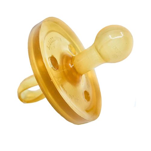 Simply Rubber Baby Pacifiers - Rounded - (6-12 mos) - Natural Rubber Pacifier - Breastfed Babies - Handcrafted in Italy 1 Pack - 1 Count (Pack of 1) - Original/Rounded