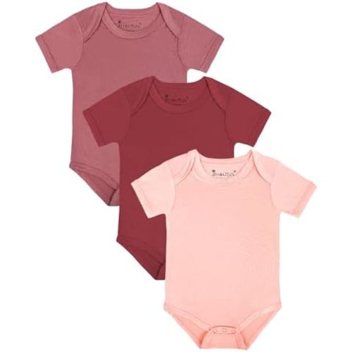 Bamboo Rayon Baby Bodysuit,Short Sleeve Bodysuits Solid Color Outfits for Infant Boys Girls Soft Clothes