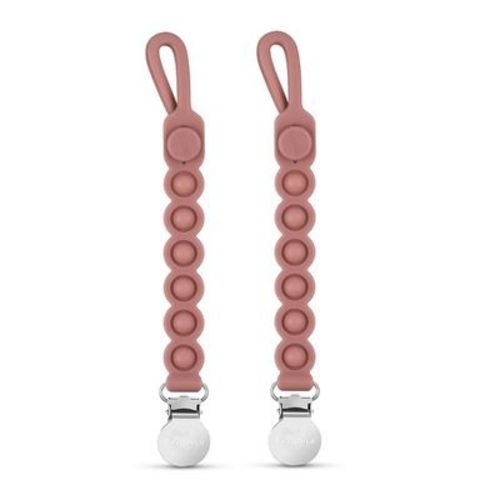 Pop Clip - Sensory Teething Bubble Pop Toy And Pacifier Clip Holder For Baby's And Toddler - Mauve,
