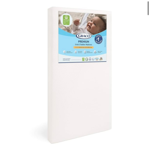 Graco Premium Foam Crib & Toddler Mattress – GREENGUARD Gold and CertiPUR-US Certified, 100% Machine Washable, Breathable, Water-Resistant Cover, Recommended Firmness for Infants
