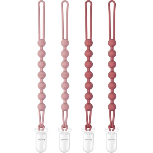 Pacifier Clips Baby Girls: One-Piece Baby Pacifier Clip, 100% Food Grade Silicone, Pacifier Holder Clip for Boys and Girls, Baby Newborn Essentials, Soft and Flexible Silicone Pacifier Clip