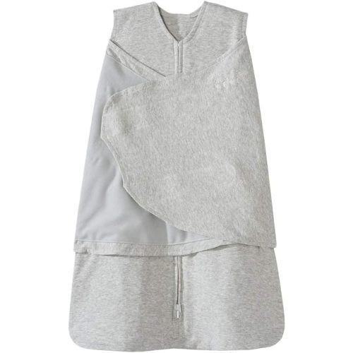 HALO 100% Cotton Sleepsack Swaddle, 3-Way Adjustable Wearable Blanket, TOG 1.5, Heather Gray, Newborn, 0-3 Months