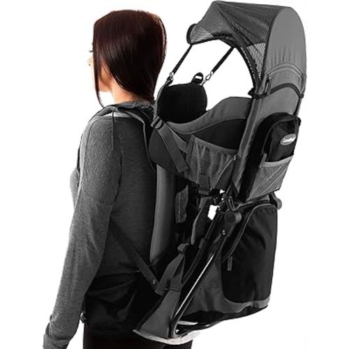 Luvdbaby Hiking Baby Carrier Backpack - Comfortable Baby Backpack Carrier - Toddler Hiking Backpack Carrier - Child Carrier Backpack System with Diaper Change Pad, Insulated Pocket + Rain and Sun Hood