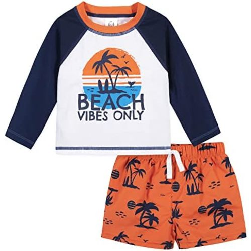 Gerber Baby Boys' Toddler Long Sleeved Rashguard Swim Bathing Suit Set