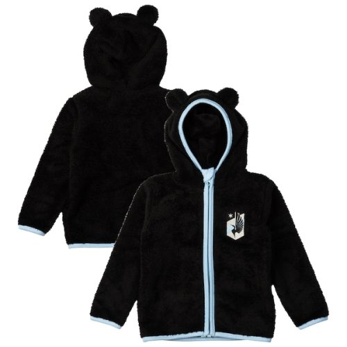 Toddler Minnesota United FC Sport Design Sweden Black Tie-Breaker Teddy Full-Zip Hoodie