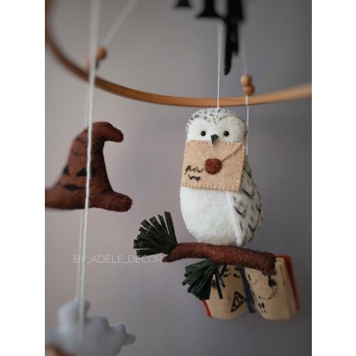 Wizard Baby Mobile Harry Boy and Girl , Magical Crib Mobile, Owl Baby Mobile , Wizard Nursery Decor, Neutral Felt Cot Mobile, - Etsy