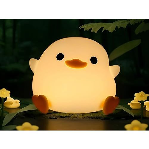 Cute lamp Silicone Night Light Duck Night Lamp for Bedroom and Travel Rechargeable Nightlight for Kids Room Silicone Duck Gifts for Duck Lovers and Kids