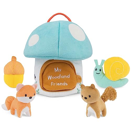 GUND Baby Play Soft My Woodland Friends 5-Piece Plush Playset with Rattle, Squeaker & Crinkle Plush Toys, Sensory Toy for Babies & Newborns, 7.5