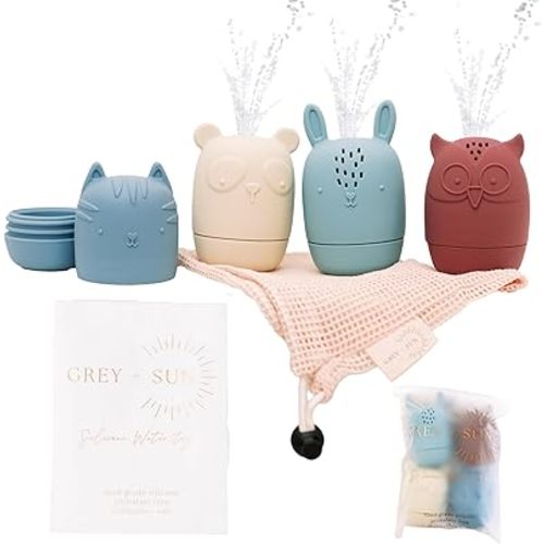 Grey+Sun | Toddler Bath Toys, Toddler Stocking Stuffer, Baby Bath Toys, Baby Pool Toys, Bath Toy Toddlers, Silicone Toy